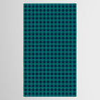 Gingham Check Pattern in Navy Blue and Teal Tablecloth Gallery Image 2