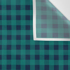 Gingham Check Pattern in Navy Blue and Teal Wall Tapestry Gallery Image 3