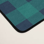 Gingham Check Pattern in Navy Blue and Teal Desk Mat Gallery Image 4
