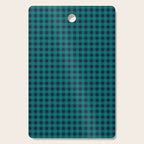 Gingham Check Pattern in Navy Blue and Teal Cutting Board Gallery Image 1