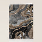 Black Brown Marble Agate Gold Glitter Glam #1 (Faux Glitter) #decor #art #society6 Stationery Card Gallery Image 2