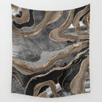 Black Brown Marble Agate Gold Glitter Glam #1 (Faux Glitter) #decor #art #society6 Wall Tapestry Gallery Image 4