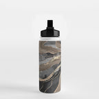 Black Brown Marble Agate Gold Glitter Glam #1 (Faux Glitter) #decor #art #society6 Water Bottle Gallery Image 2