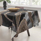Black Brown Marble Agate Gold Glitter Glam #1 (Faux Glitter) #decor #art #society6 Tablecloth Gallery Image 3