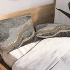 Black Brown Marble Agate Gold Glitter Glam #1 (Faux Glitter) #decor #art #society6 Pillow Sham Gallery Image 2