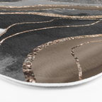 Black Brown Marble Agate Gold Glitter Glam #1 (Faux Glitter) #decor #art #society6 Bath Mat Gallery Image 3
