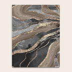 Black Brown Marble Agate Gold Glitter Glam #1 (Faux Glitter) #decor #art #society6 Notebook Gallery Image 4