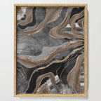 Black Brown Marble Agate Gold Glitter Glam #1 (Faux Glitter) #decor #art #society6 Serving Tray Gallery Image 1