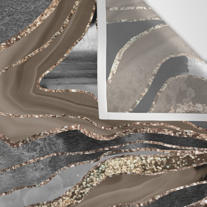 Black Brown Marble Agate Gold Glitter Glam #1 (Faux Glitter) #decor #art #society6 Wall Tapestry Gallery Image 3