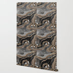 Black Brown Marble Agate Gold Glitter Glam #1 (Faux Glitter) #decor #art #society6 Wallpaper Gallery Image 2