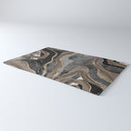 Black Brown Marble Agate Gold Glitter Glam #1 (Faux Glitter) #decor #art #society6 Rug Gallery Image 3