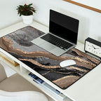 Black Brown Marble Agate Gold Glitter Glam #1 (Faux Glitter) #decor #art #society6 Desk Mat Gallery Image 2