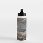 Black Brown Marble Agate Gold Glitter Glam #1 (Faux Glitter) #decor #art #society6 Water Bottle Gallery Image 3