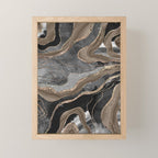 Black Brown Marble Agate Gold Glitter Glam #1 (Faux Glitter) #decor #art #society6 Mini Art Print Gallery Image 1