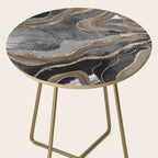 Black Brown Marble Agate Gold Glitter Glam #1 (Faux Glitter) #decor #art #society6 Side Table Gallery Image 2