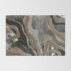 Black Brown Marble Agate Gold Glitter Glam #1 (Faux Glitter) #decor #art #society6 Rug Gallery Image 2