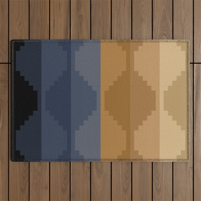 Geometric Aztec Pyramid Pattern X Outdoor Rug Gallery Image 1