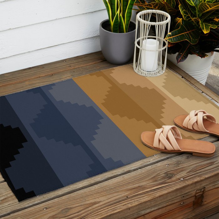 Geometric Aztec Pyramid Pattern X Outdoor Rug Gallery Image 2
