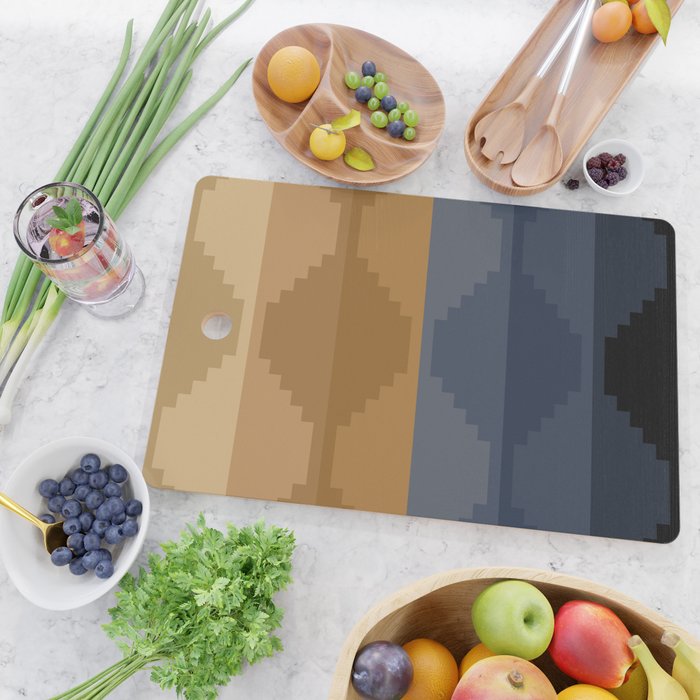 Geometric Aztec Pyramid Pattern X Cutting Board Gallery Image 2