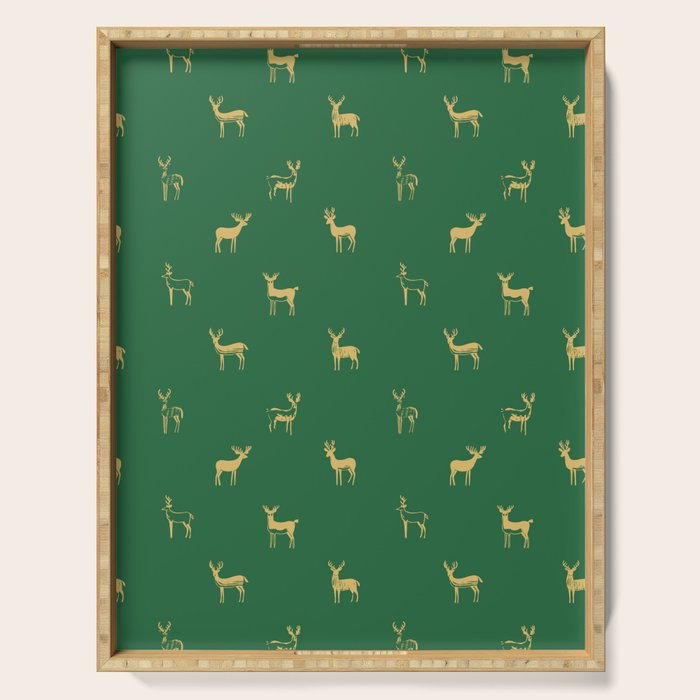 Christmas reindeer animal art pattern Serving Tray Gallery Image 1