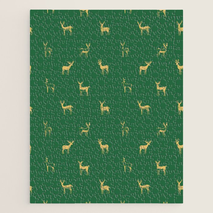 Christmas reindeer animal art pattern Jigsaw Puzzle Gallery Image 1