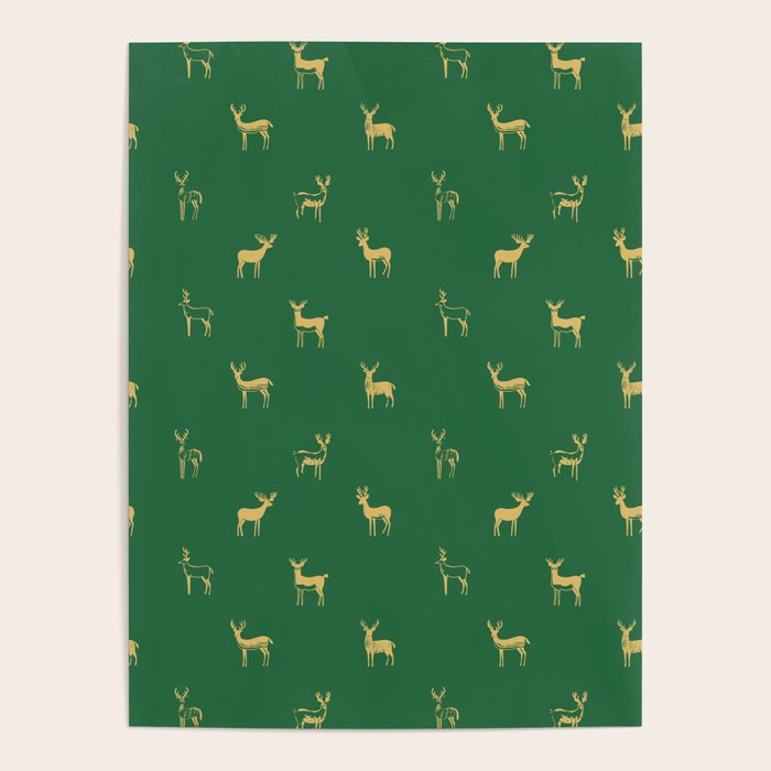 Christmas reindeer animal art pattern Poster Gallery Image 4