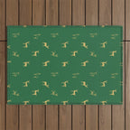 Christmas reindeer animal art pattern Outdoor Rug Gallery Image 1