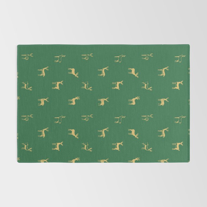 Christmas reindeer animal art pattern Rug Gallery Image 2