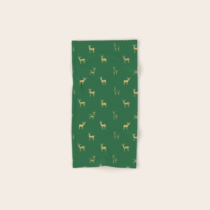 Christmas reindeer animal art pattern Bath Towel Gallery Image 1