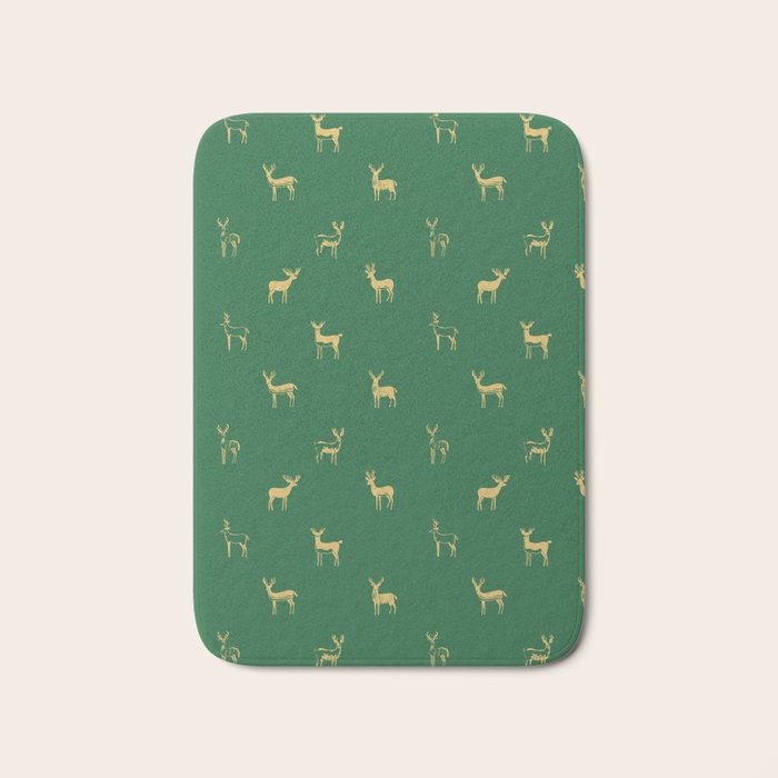 Christmas reindeer animal art pattern Bath Mat Gallery Image 1