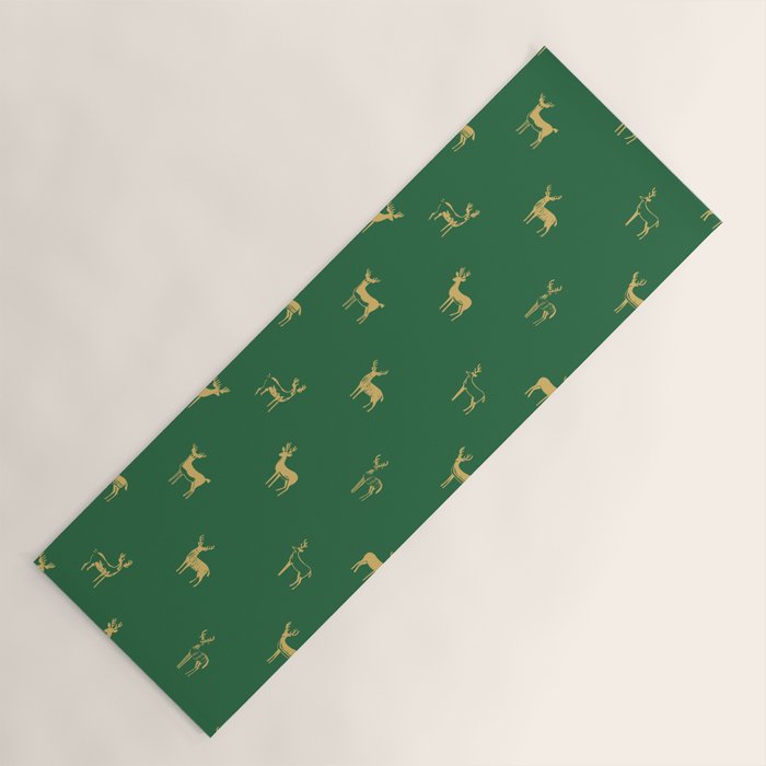 Christmas reindeer animal art pattern Yoga Mat Gallery Image 1