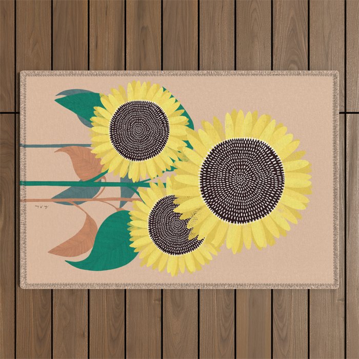 Sunflowers Outdoor Rug Gallery Image 1