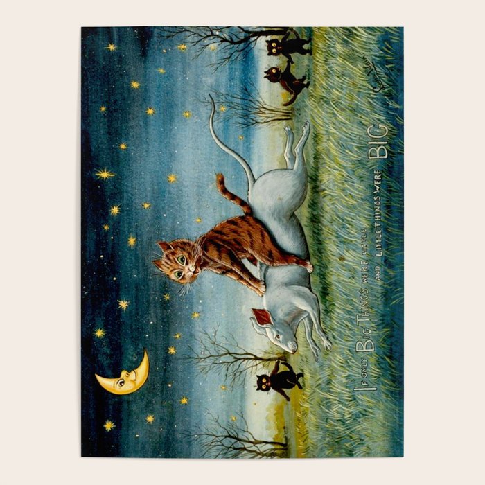 'If Only Big Things Were Little, and Little Things Were Big' by Louis Wain Poster Gallery Image 1