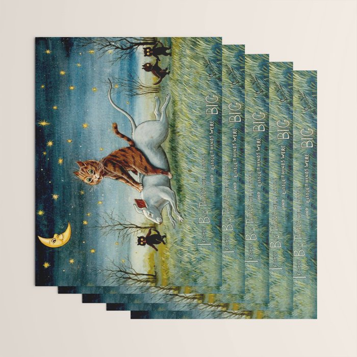 'If Only Big Things Were Little, and Little Things Were Big' by Louis Wain Wrapping Paper Gallery Image 3
