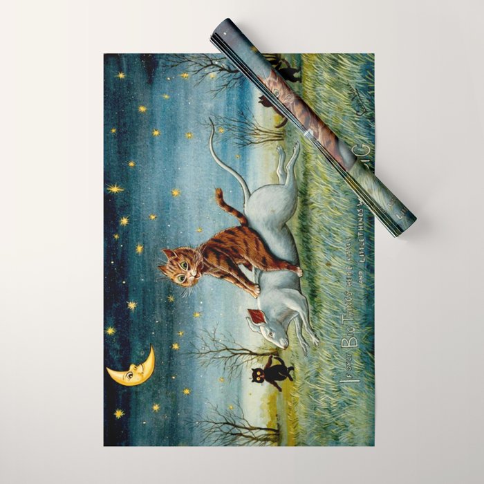 'If Only Big Things Were Little, and Little Things Were Big' by Louis Wain Wrapping Paper Gallery Image 1