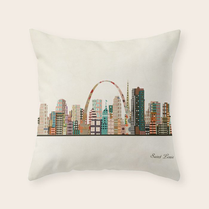 saint louis skyline Throw Pillow Gallery Image 6