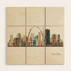 saint louis skyline Wood Wall Art Gallery Image 1
