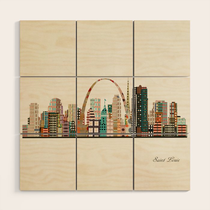 saint louis skyline Wood Wall Art Gallery Image 1