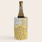Modern Flowers Print, Yellow, White and Charcoal Grey Wine Chiller Gallery Image 1