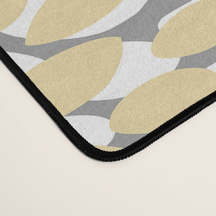 Modern Flowers Print, Yellow, White and Charcoal Grey Desk Mat Gallery Image 4