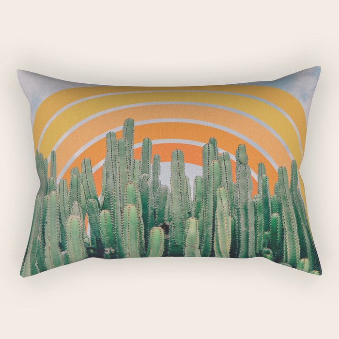Cactus and Rainbow #1 Rectangular Pillow Gallery Image 2