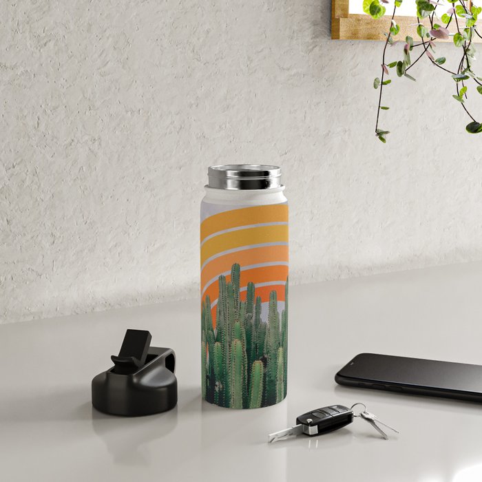 Cactus and Rainbow #1 Water Bottle Gallery Image 4