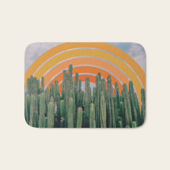 Cactus and Rainbow #1 Bath Mat Gallery Image 1