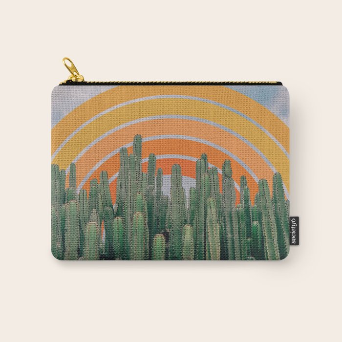 Cactus and Rainbow #1 Carry All Pouch Gallery Image 1
