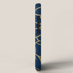 Floral Prints, Line Art, Navy Blue and Gold iPhone Case Gallery Image 2