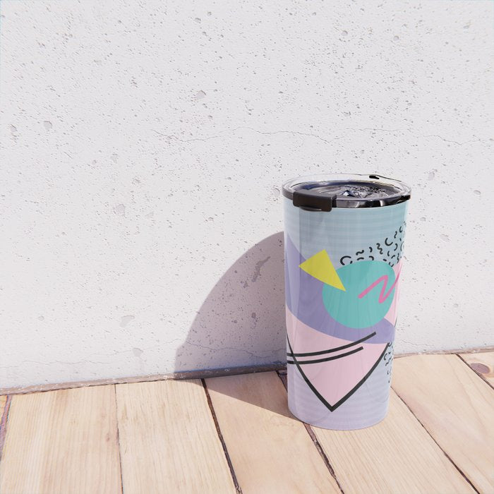 Memphis pattern 44 - 80s / 90s Retro Travel Mug Gallery Image 4