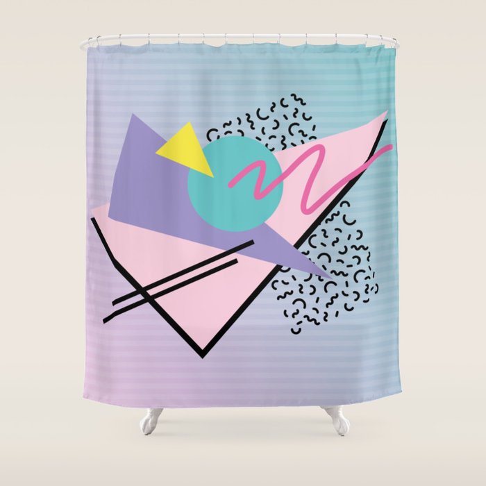 Memphis pattern 44 - 80s / 90s Retro Shower Curtain Gallery Image 1