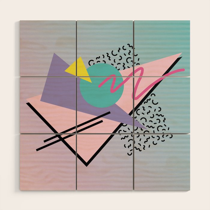 Memphis pattern 44 - 80s / 90s Retro Wood Wall Art Gallery Image 1