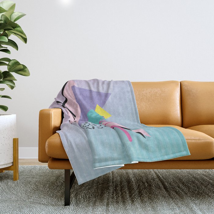 Memphis pattern 44 - 80s / 90s Retro Throw Blanket Gallery Image 1