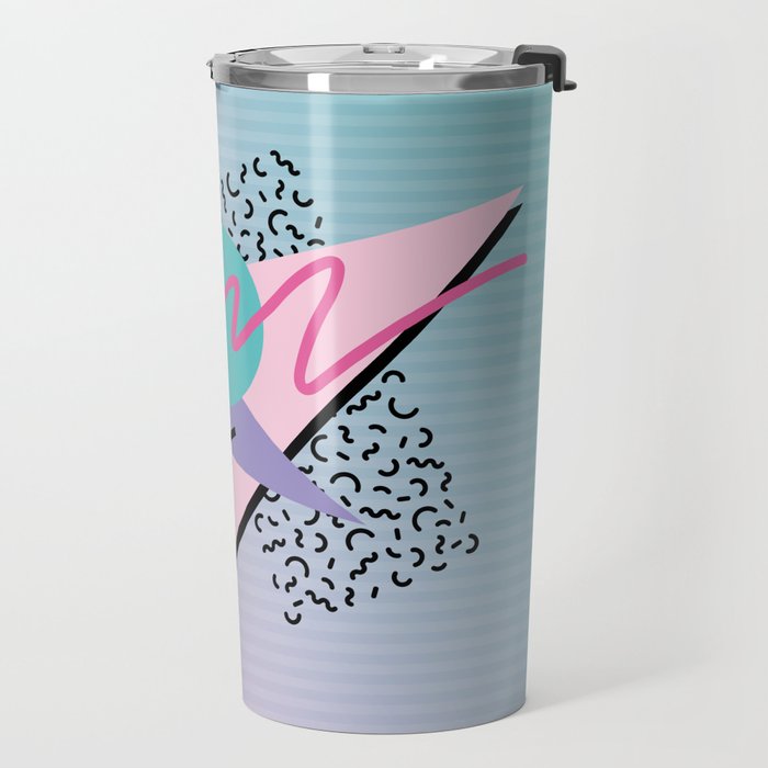 Memphis pattern 44 - 80s / 90s Retro Travel Mug Gallery Image 2